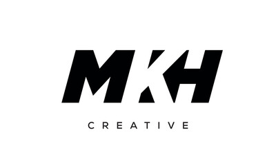 MKH letters negative space logo design. creative typography monogram vector	