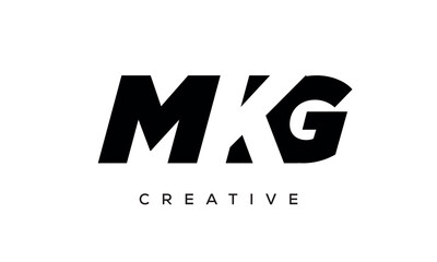 Fototapeta na wymiar MKG letters negative space logo design. creative typography monogram vector 