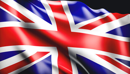 Waving flag of United Kingdom, generative AI.
