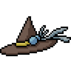 Obraz premium pixel art fancy wizard hat