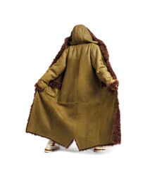 Exhibitionist on white background