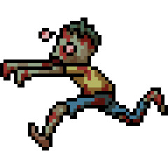 Obraz premium pixel art zombie run fast