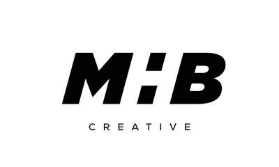 MHB letters negative space logo design. creative typography monogram vector	