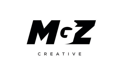 MGZ letters negative space logo design. creative typography monogram vector	
