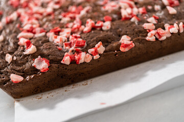 Peppermint brownies from a box mix