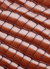 Textured background of genuine leather in lizard or snake skin pattern