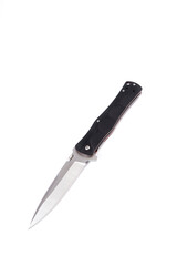 folding pocket knife on white background