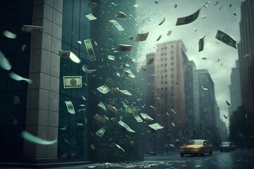 Money rain. Generative AI