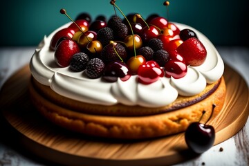 chocolate cake with cherry