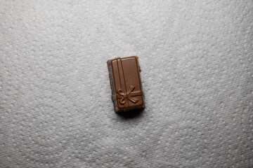 chocolate in the form of a gift package. christmas chocolate isolated. chocolate from an advent calendar