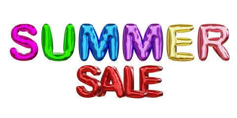 SUMMER SALE 3d text. balloon text.