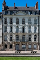 Fototapeta na wymiar Nantes, city in France, ancient crooked facades