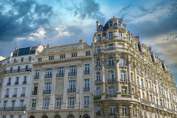 Paris, luxury parisian facade  - obrazy, fototapety, plakaty
