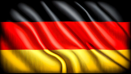 Wavy flag of Germany, texture background, generative AI.