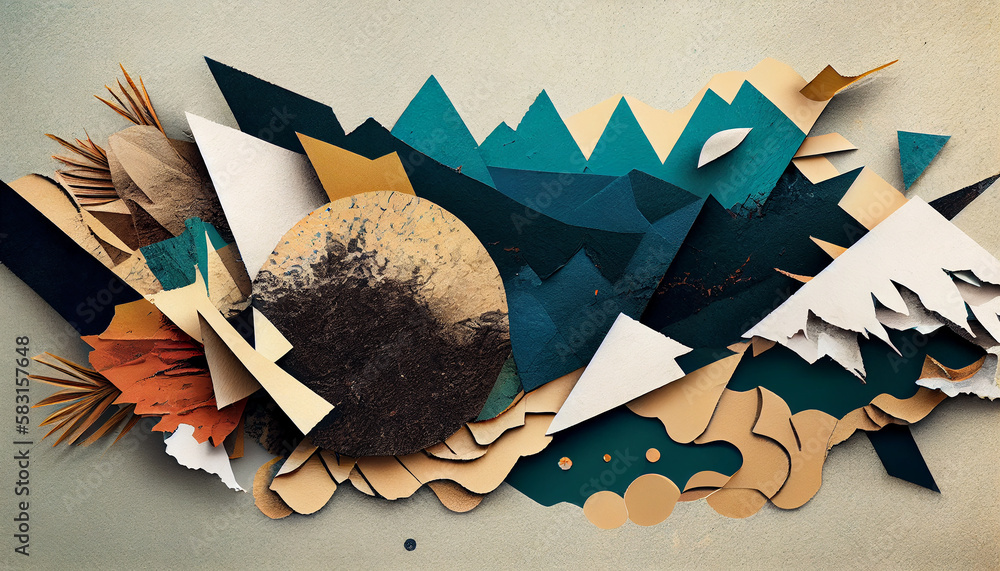 Poster abstract design backdrop with colorful autumn leaves ,generative ai