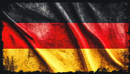 Wavy flag of Germany, texture background, generative AI.
