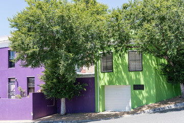 green and purple houses, Cape Town