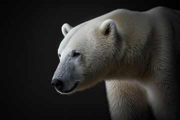 Obraz na płótnie Canvas Polar Bear on black background, Generative Ai