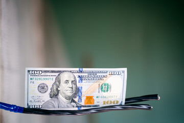 Payment for the services of an electrician one hundred dollars. A cash bill of one hundred us...