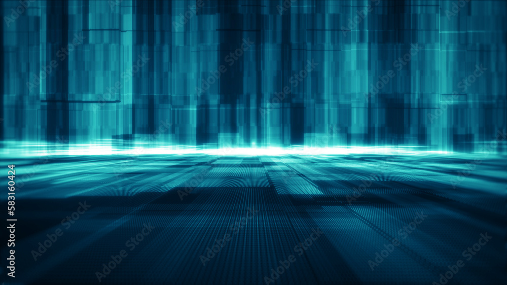 Poster abstract technology background. data flow, big data, technology background concept. abstract big dat