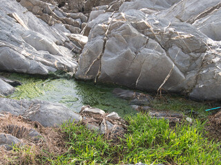 Ligurian sea. On the shores of Nervi (municipality of Genoa), Italy.