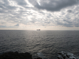 Ligurian sea. On the shores of Nervi (municipality of Genoa), Italy.