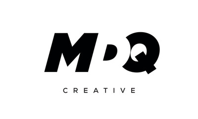 MDQ letters negative space logo design. creative typography monogram vector	