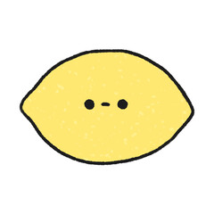 Hand-drawn Cute Lemon, Cute fruit character design in doodle style