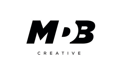MDB letters negative space logo design. creative typography monogram vector	
