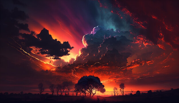 dramatic sunset background