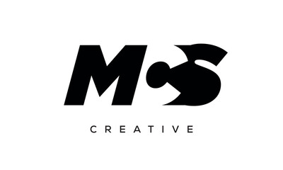 MCS letters negative space logo design. creative typography monogram vector	