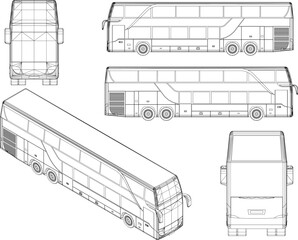 Public bus transportation illustration vector sketch