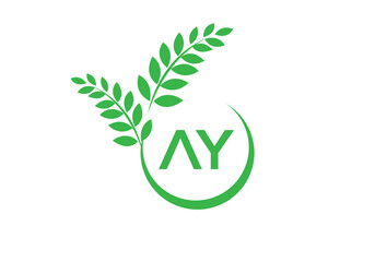 this is AZ letter leaf logo design