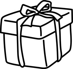 Hand drawn doodle icon of gift box
