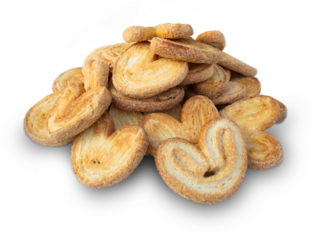 Puff sugar cookies in the form of hearts on a transparent background PDF. Homemade baking. The concept of confectionery. Cooking.