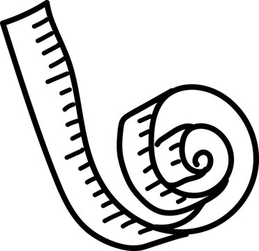 Hand drawn doodle icon of ruler