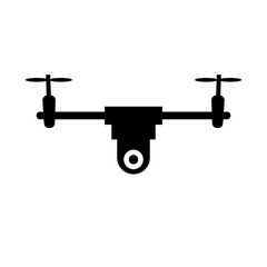 Simple drone silhouette icon. Vector.