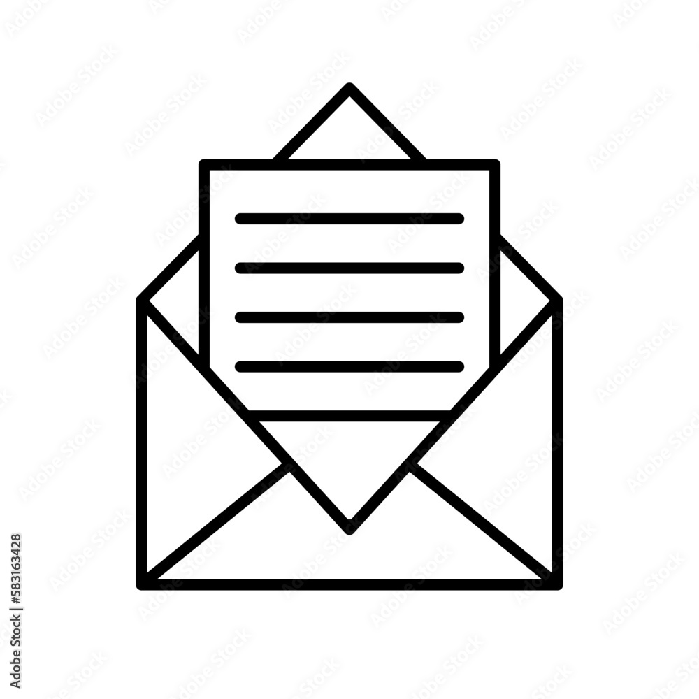 Poster mail and document icons after opening. vector.