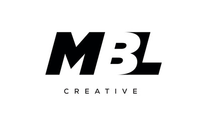 MBL letters negative space logo design. creative typography monogram vector	