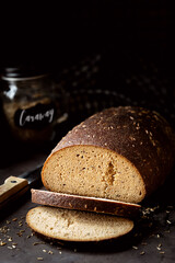 Rupjmaize - traditional Latvian rye bread with caraway seeds