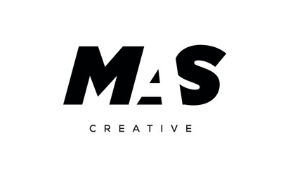 MAS letters negative space logo design. creative typography monogram vector	