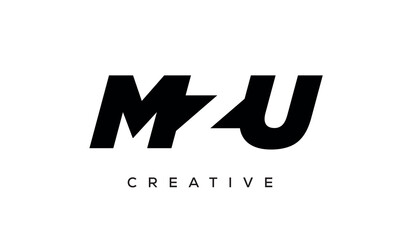 MZU letters negative space logo design. creative typography monogram vector	