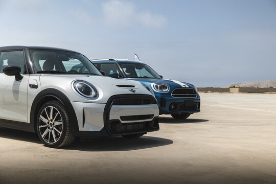Lima, Peru; december 2021: Mini cooper John Cooper s works sport racing cars. Exhibition.