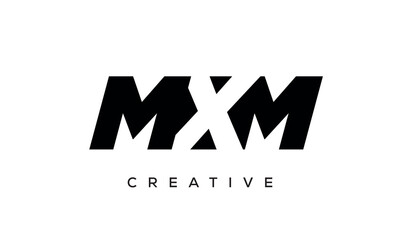 MXM letters negative space logo design. creative typography monogram vector	