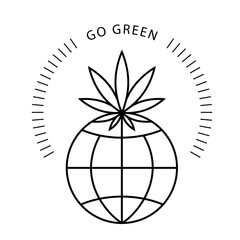 Cannabis Leaf and Globe Logo