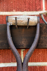 Handle of Old Metal Shovel