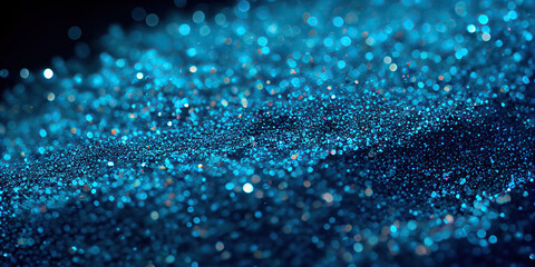 Close up of light blue glitter background made with AI