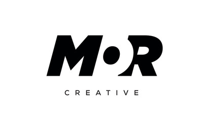 MOR letters negative space logo design. creative typography monogram vector	