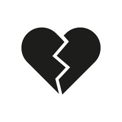 Heart crash icon simple design