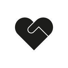 Heart hand icon simple design